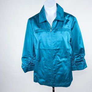 Chicos Womens Turquoise Jacket Size 0